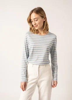 Saint James Sailor Striped Shirts*Minquidame Sequinned Breton Shirt Ciel/ecru