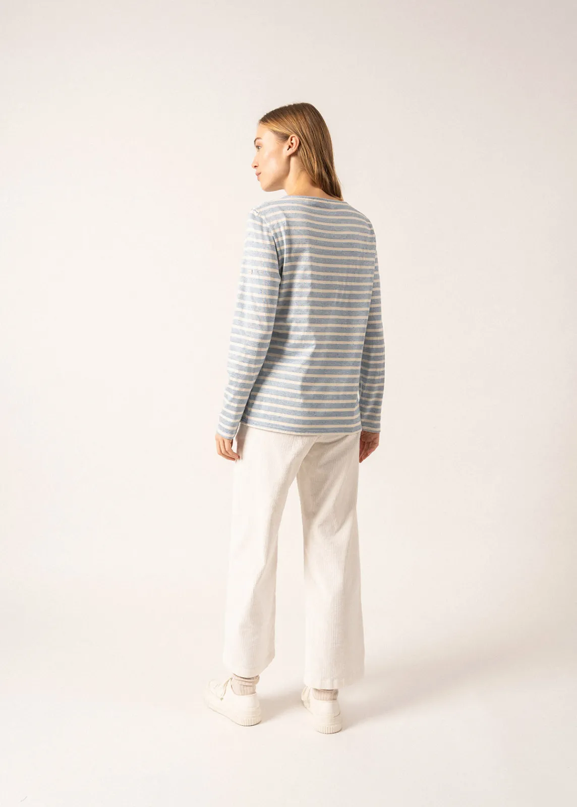 Saint James Sailor Striped Shirts*Minquidame Sequinned Breton Shirt Ciel/ecru