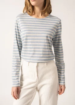 Saint James Sailor Striped Shirts*Minquidame Sequinned Breton Shirt Ciel/ecru