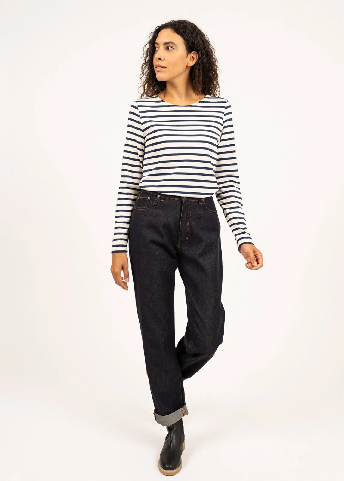 Saint James Sailor Striped Shirts|Sailor Striped Shirts*Minquidame striped sailor shirt Ecru/marine