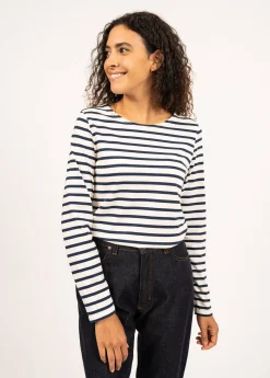 Saint James Sailor Striped Shirts|Sailor Striped Shirts*Minquidame striped sailor shirt Ecru/marine