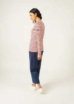 Saint James Sailor Striped Shirts|Sailor Striped Shirts*Minquidame striped sailor shirt Ecru/persan
