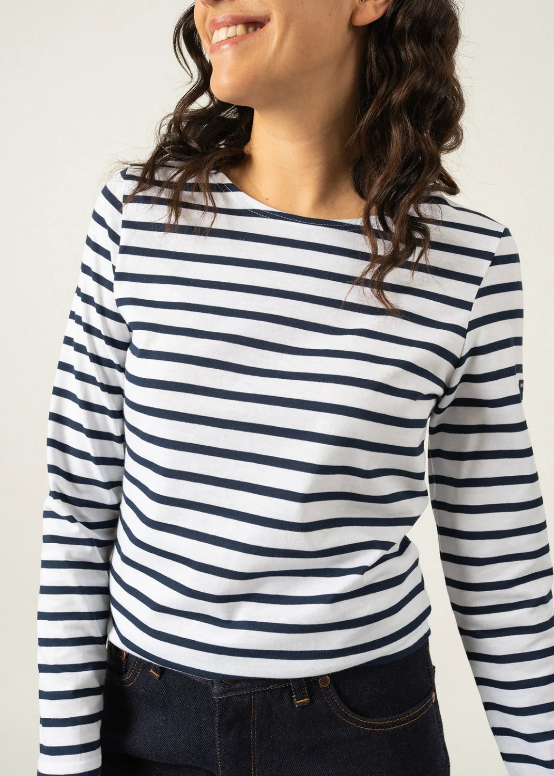 Saint James Sailor Striped Shirts|Sailor Striped Shirts*Minquidame striped sailor shirt Neige/marine
