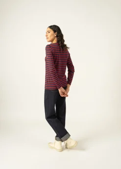 Saint James Accessories*Minquidame striped sailor shirt Marine/tulipe
