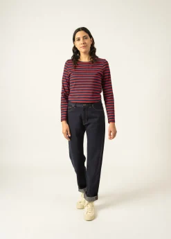 Saint James Accessories*Minquidame striped sailor shirt Marine/tulipe