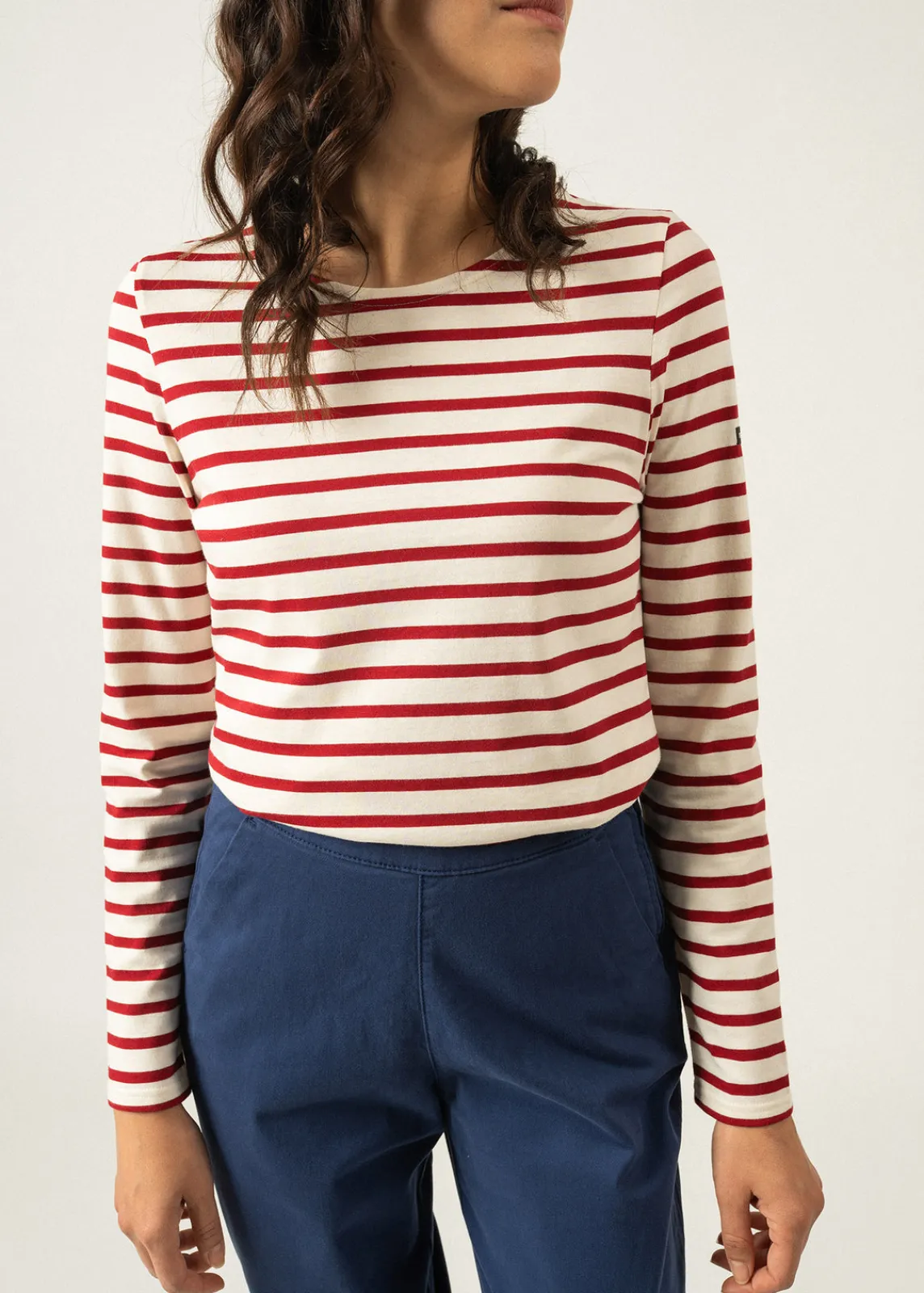 Saint James Accessories*Minquidame striped sailor shirt Ecru/persan