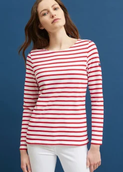 Saint James Sailor Striped Shirts|Sailor Striped Shirts*Minquidame striped sailor shirt Neige/tulipe