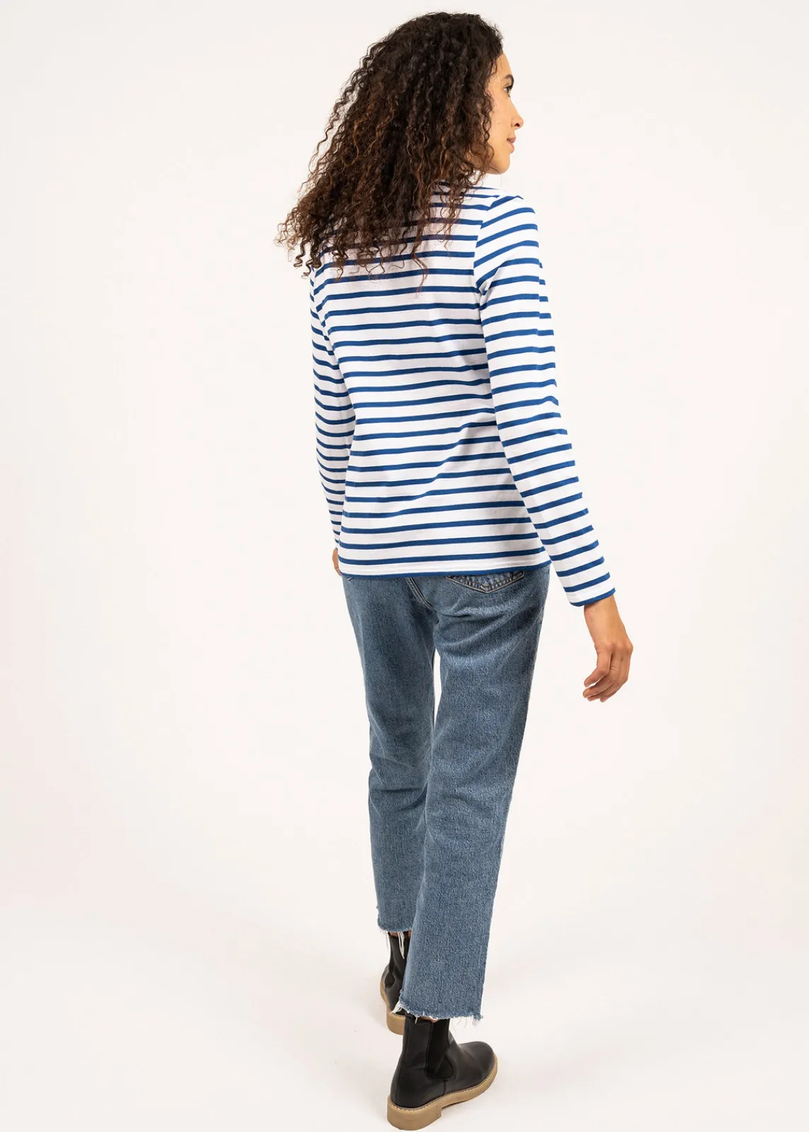 Saint James Accessories*Minquidame striped sailor shirt Neige/gitane