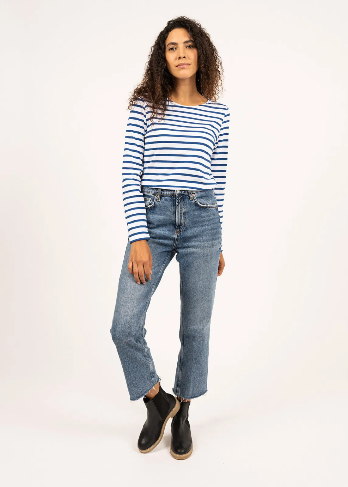 Saint James Accessories*Minquidame striped sailor shirt Neige/gitane