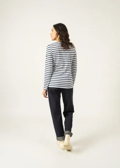 Saint James Sailor Striped Shirts*Minquidame striped sailor shirt Neige/marine