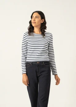 Saint James Sailor Striped Shirts*Minquidame striped sailor shirt Neige/marine