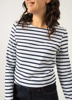 Saint James Sailor Striped Shirts*Minquidame striped sailor shirt Neige/marine