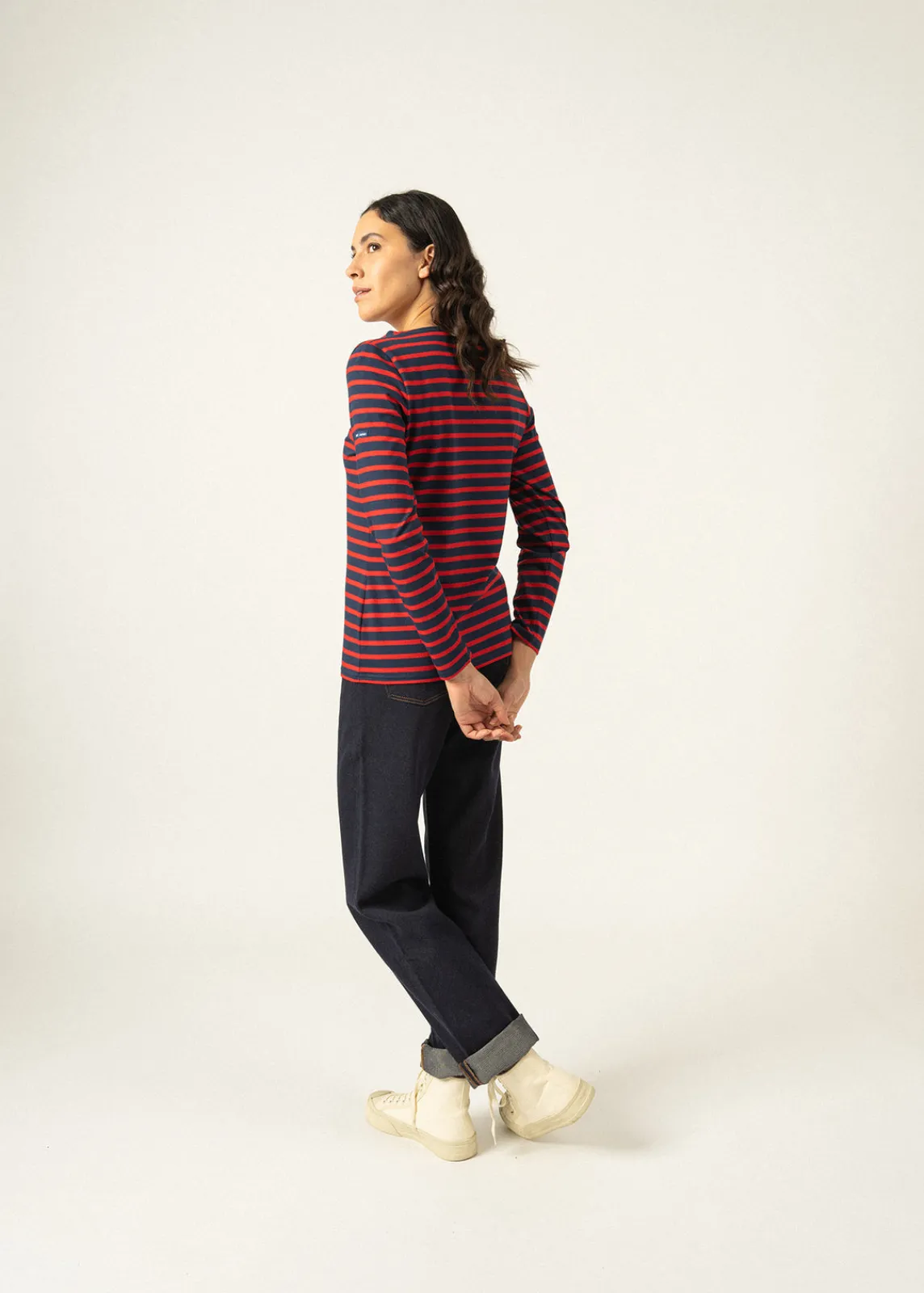 Saint James Sailor Striped Shirts|Sailor Striped Shirts*Minquidame striped sailor shirt Marine/tulipe