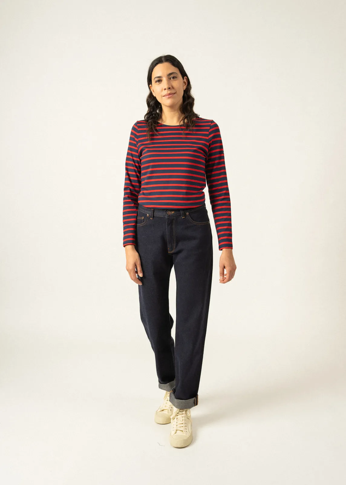 Saint James Sailor Striped Shirts|Sailor Striped Shirts*Minquidame striped sailor shirt Marine/tulipe