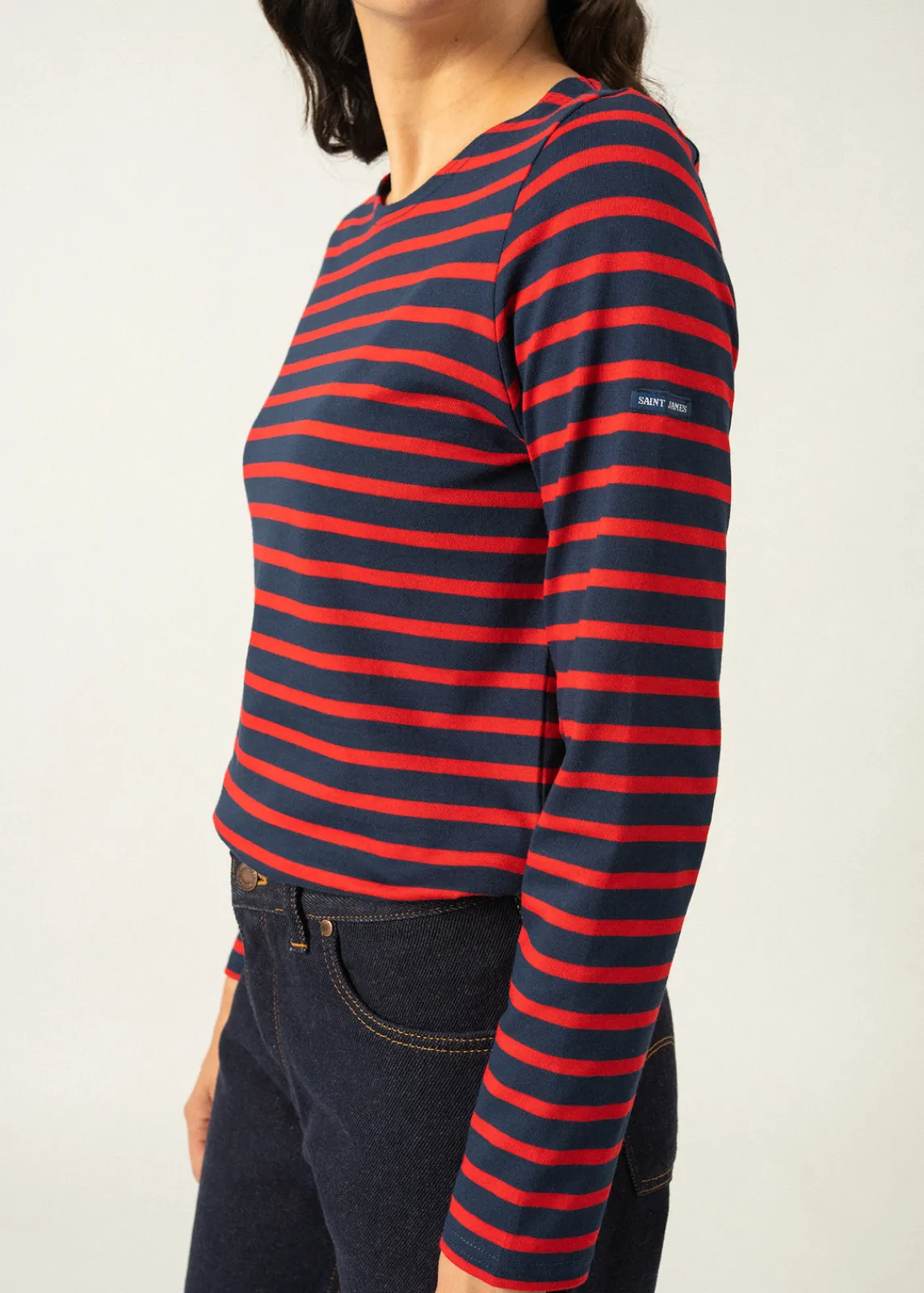 Saint James Sailor Striped Shirts|Sailor Striped Shirts*Minquidame striped sailor shirt Marine/tulipe
