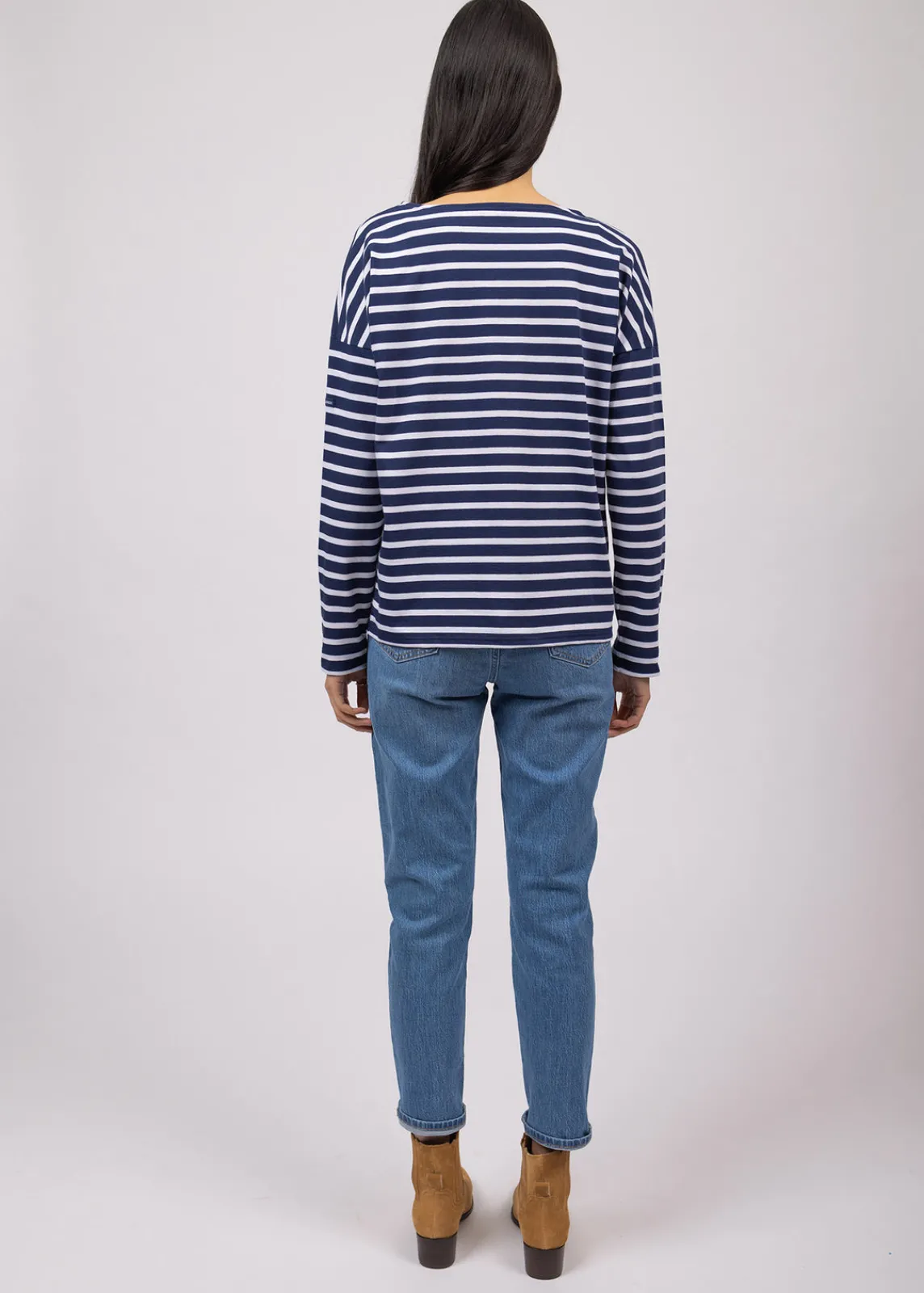 Saint James Sailor Striped Shirts*Minquiers Drop oversized striped sailor shirt Marine/neige