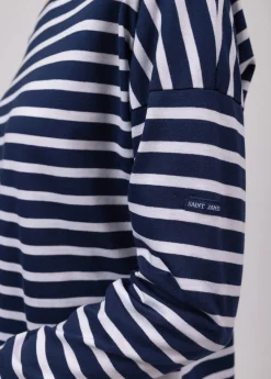 Saint James Sailor Striped Shirts*Minquiers Drop oversized striped sailor shirt Marine/neige