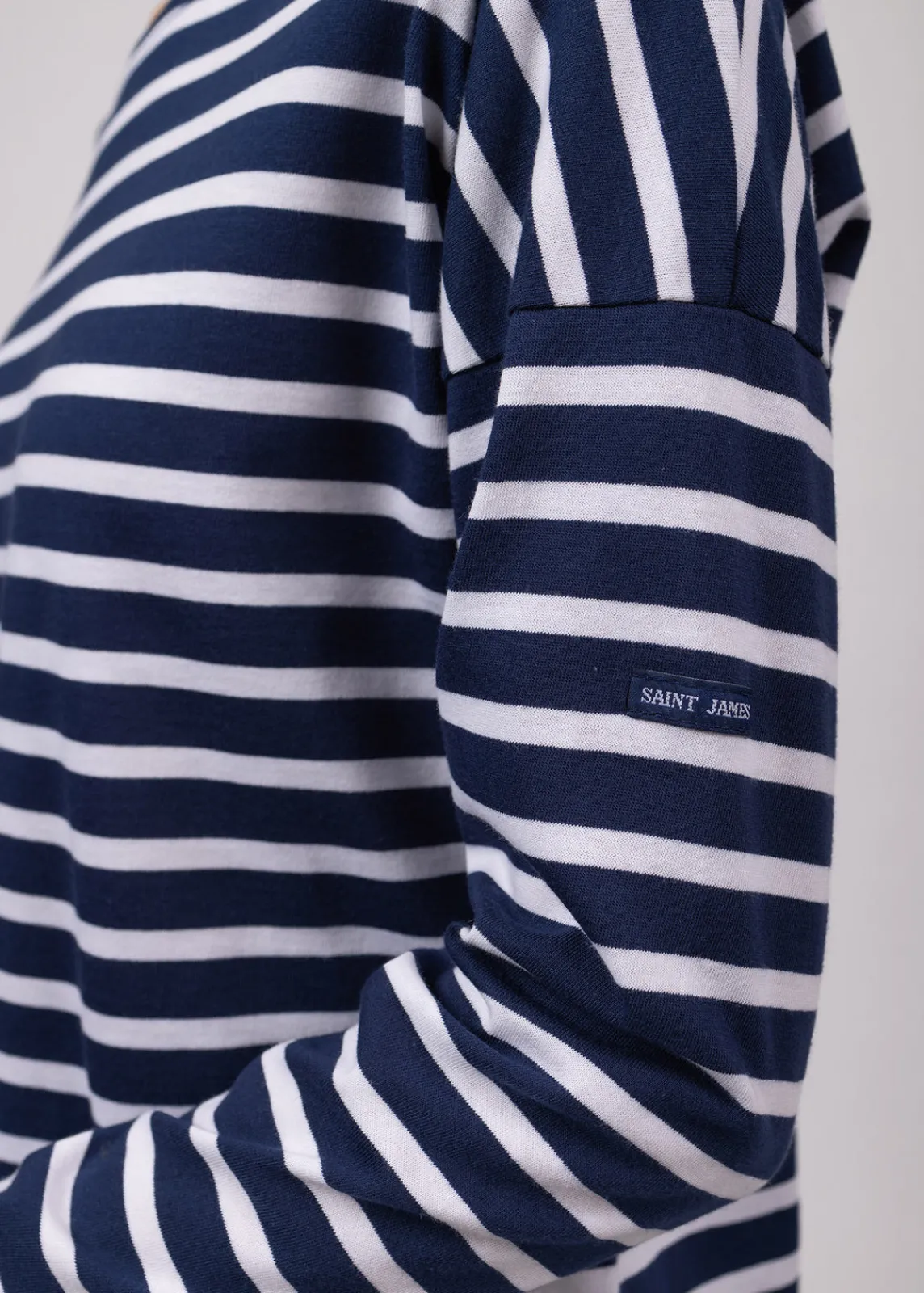 Saint James Sailor Striped Shirts*Minquiers Drop oversized striped sailor shirt Marine/neige