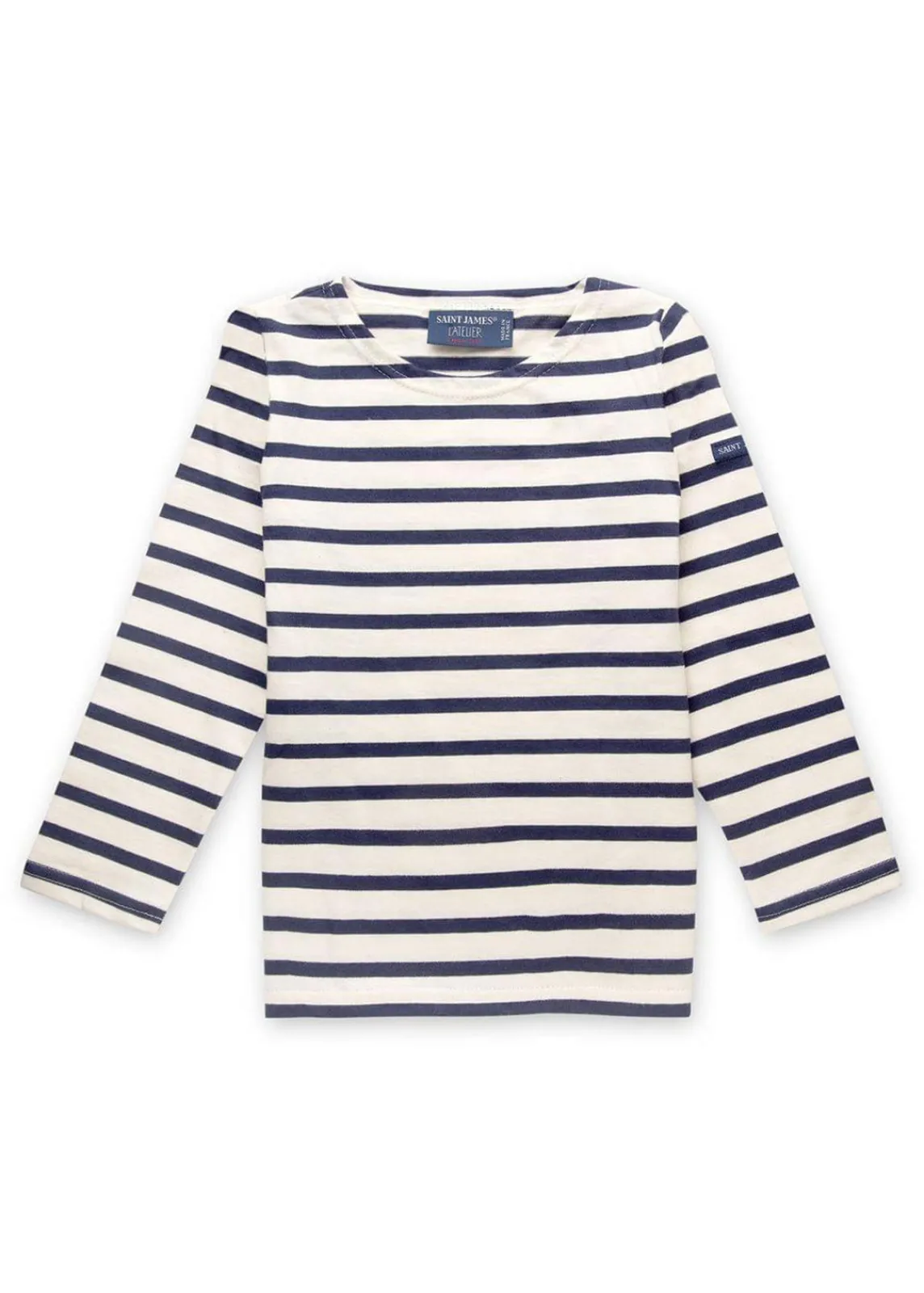 Saint James Sailor Striped Shirts|Sailor Striped Shirts*Minquiers striped sailor shirt for kids Ecru/marine