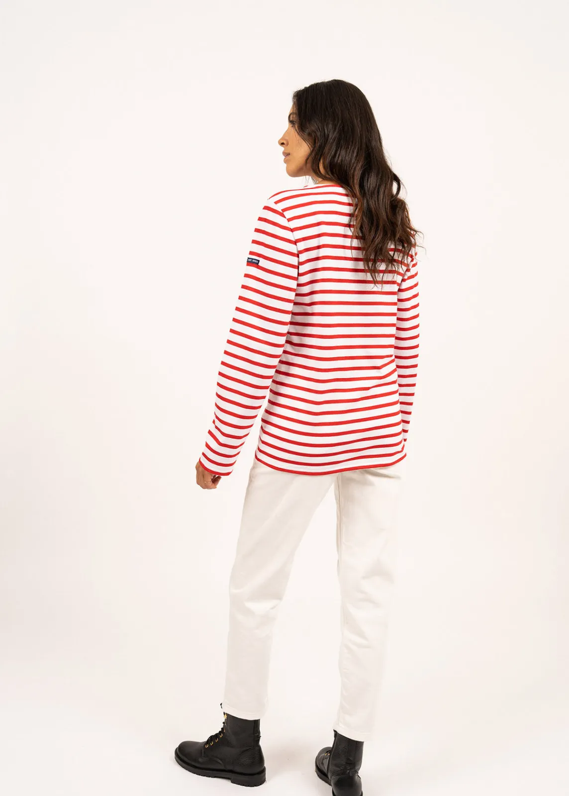 Saint James Sailor Striped Shirts|Sailor Striped Shirts*Minquiers unisex striped sailor shirt Neige/tulipe