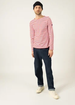 Saint James Sailor Striped Shirts|Sailor Striped Shirts*Minquiers unisex striped sailor shirt Neige/tulipe