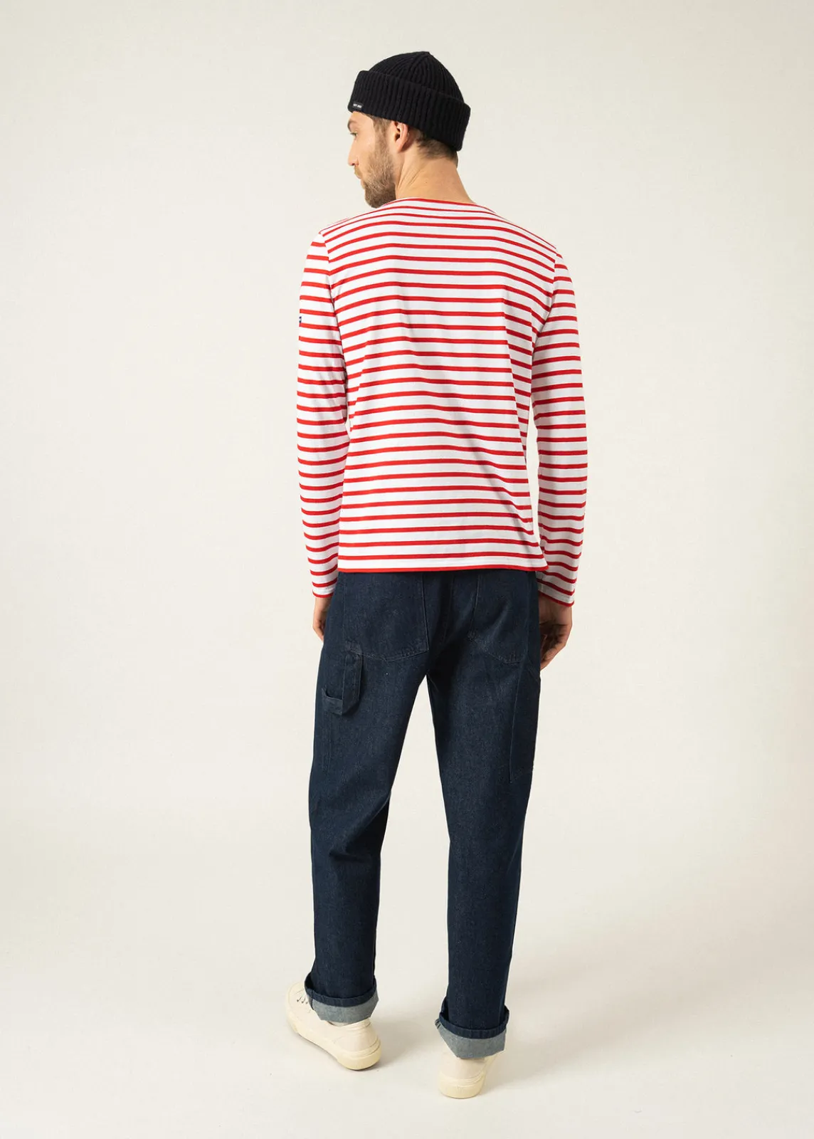 Saint James Sailor Striped Shirts|Sailor Striped Shirts*Minquiers unisex striped sailor shirt Neige/tulipe