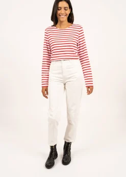 Saint James Sailor Striped Shirts|Sailor Striped Shirts*Minquiers unisex striped sailor shirt Neige/tulipe