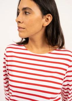 Saint James Sailor Striped Shirts|Sailor Striped Shirts*Minquiers unisex striped sailor shirt Neige/tulipe