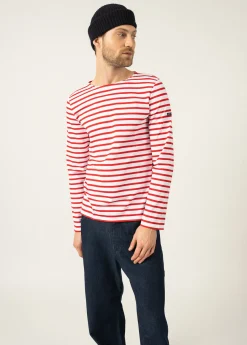Saint James Sailor Striped Shirts|Sailor Striped Shirts*Minquiers unisex striped sailor shirt Neige/tulipe