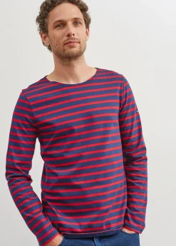 Saint James Sailor Striped Shirts*Minquiers unisex striped sailor shirt Marine/tulipe
