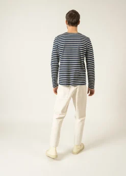Saint James Sailor Striped Shirts|Sailor Striped Shirts*Minquiers unisex striped sailor shirt Marine/ecru