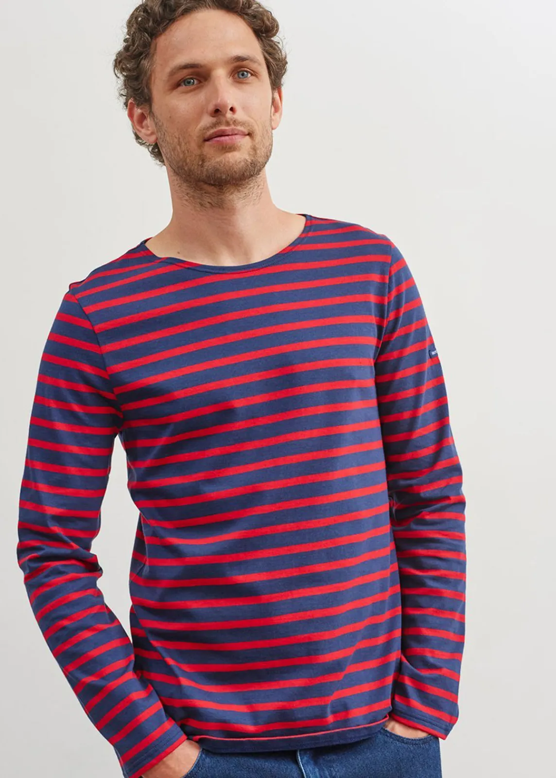 Saint James Sailor Striped Shirts|Sailor Striped Shirts*Minquiers unisex striped sailor shirt Marine/tulipe