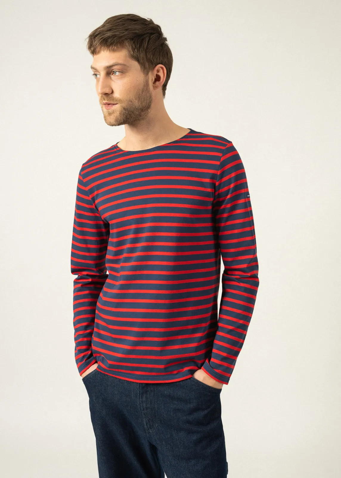 Saint James Sailor Striped Shirts|Sailor Striped Shirts*Minquiers unisex striped sailor shirt Marine/tulipe