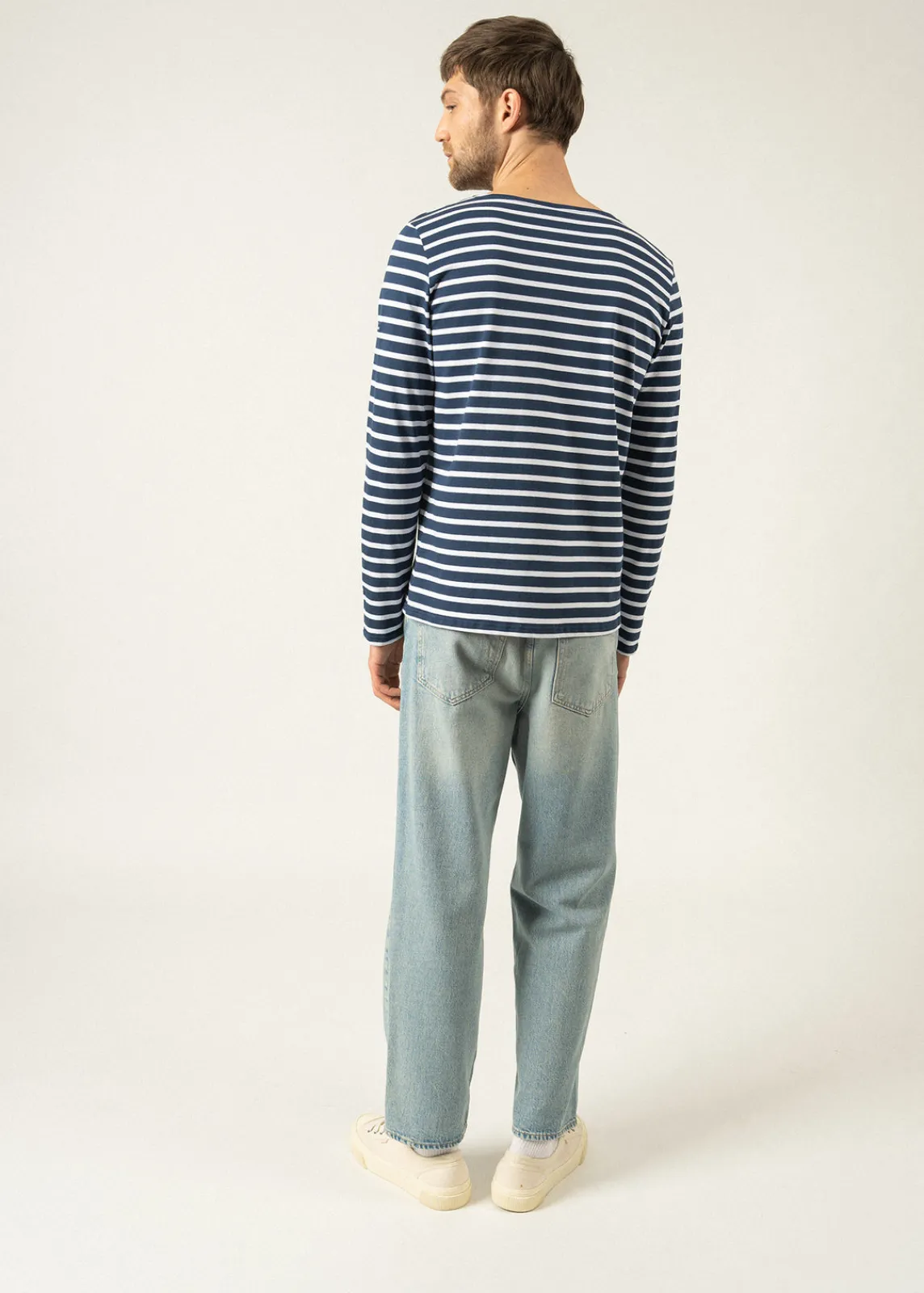 Saint James Sailor Striped Shirts|Sailor Striped Shirts*Minquiers unisex striped sailor shirt Marine/neige