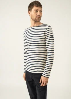 Saint James Sailor Striped Shirts|Sailor Striped Shirts*Minquiers unisex striped sailor shirt Ecru/marine