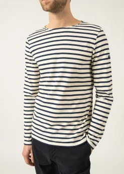 Saint James Sailor Striped Shirts|Sailor Striped Shirts*Minquiers unisex striped sailor shirt Ecru/marine