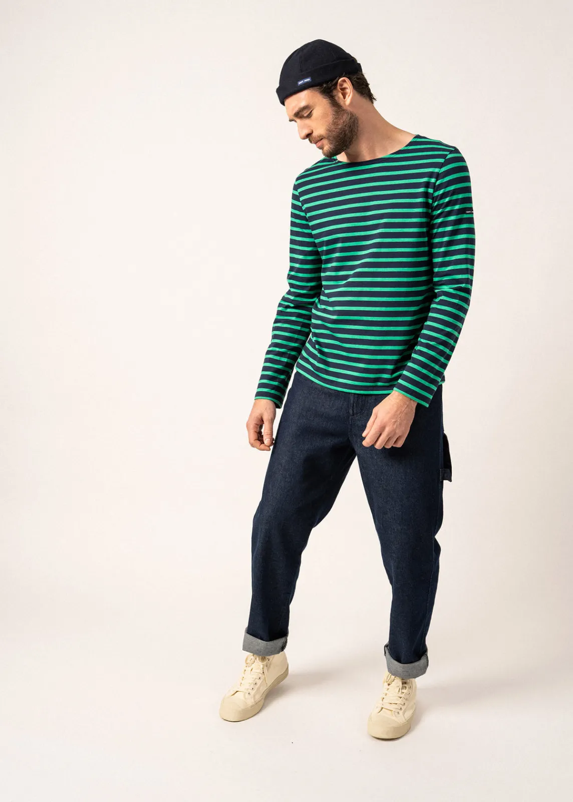 Saint James Sailor Striped Shirts|Sailor Striped Shirts*Minquiers unisex striped sailor shirt Navy/trefle