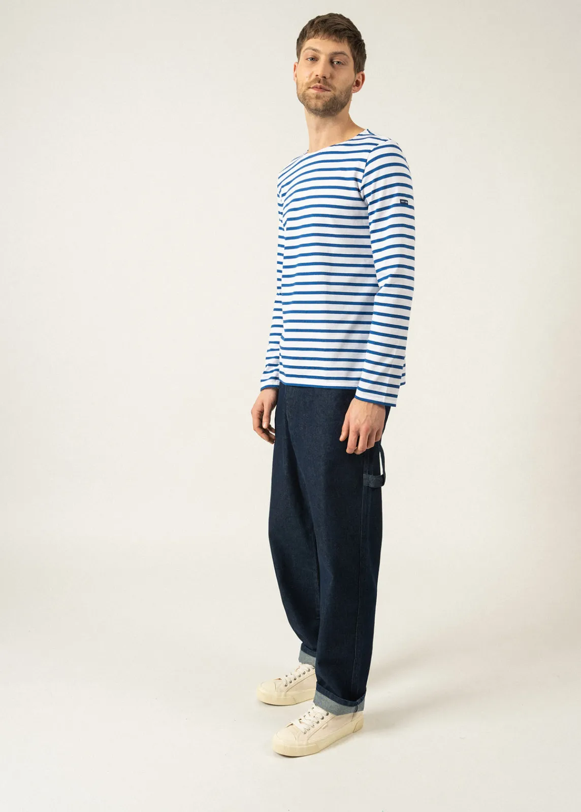Saint James Sailor Striped Shirts|Sailor Striped Shirts*Minquiers unisex striped sailor shirt Neige/gitane