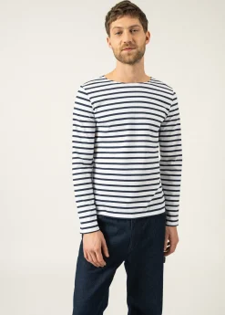 Saint James Sailor Striped Shirts*Minquiers unisex striped sailor shirt Neige/marine