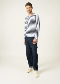 Saint James Sailor Striped Shirts*Minquiers unisex striped sailor shirt Neige/marine