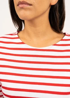 Saint James Sailor Striped Shirts*Minquiers unisex striped sailor shirt Neige/tulipe