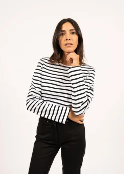 Saint James Sailor Striped Shirts*Minquiers unisex striped sailor shirt Neige/noir