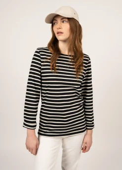 Saint James Sailor Striped Shirts|Sailor Striped Shirts*Minquiers unisex striped sailor shirt Noir/ecru