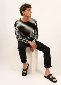 Saint James Sailor Striped Shirts|Sailor Striped Shirts*Minquiers unisex striped sailor shirt Noir/ecru