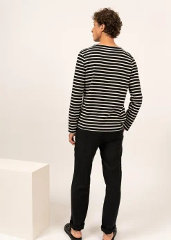 Saint James Sailor Striped Shirts|Sailor Striped Shirts*Minquiers unisex striped sailor shirt Noir/ecru