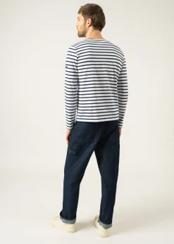 Saint James Sailor Striped Shirts|Sailor Striped Shirts*Minquiers unisex striped sailor shirt Neige/marine
