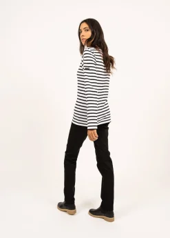 Saint James Sailor Striped Shirts|Sailor Striped Shirts*Minquiers unisex striped sailor shirt Neige/noir