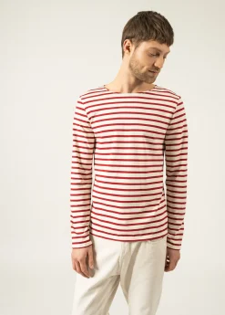 Saint James Sailor Striped Shirts|Sailor Striped Shirts*Minquiers unisex striped sailor shirt Ecru/persan