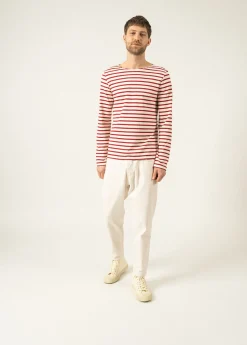 Saint James Sailor Striped Shirts|Sailor Striped Shirts*Minquiers unisex striped sailor shirt Ecru/persan