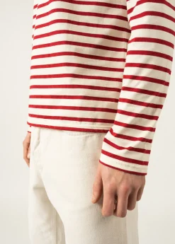Saint James Sailor Striped Shirts|Sailor Striped Shirts*Minquiers unisex striped sailor shirt Ecru/persan